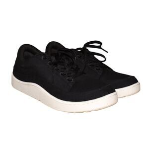 ALLBIRDS $110 Canvas Pacer Sneakers Lace-Up Natural Black Blizzard Sole Size 9